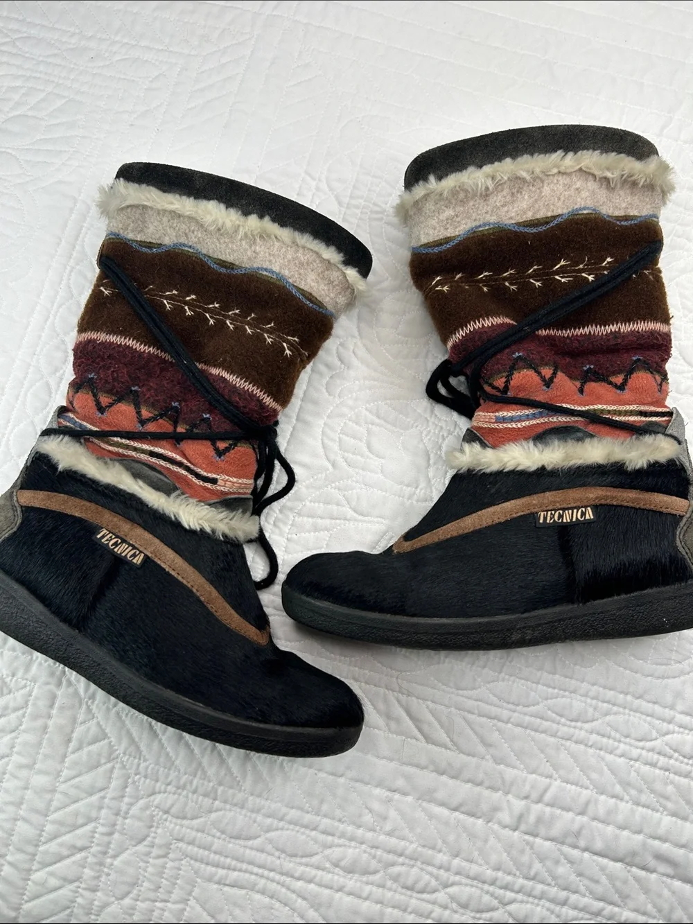 TECNICA 9 Fur/Wool/Suede Boots Vintage